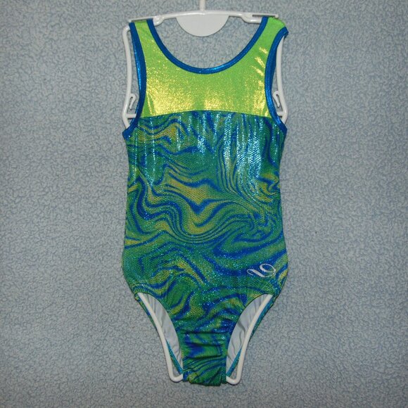 Dreamlight Green Blue Sparkly Leotard 12-14 - Picture 1 of 7